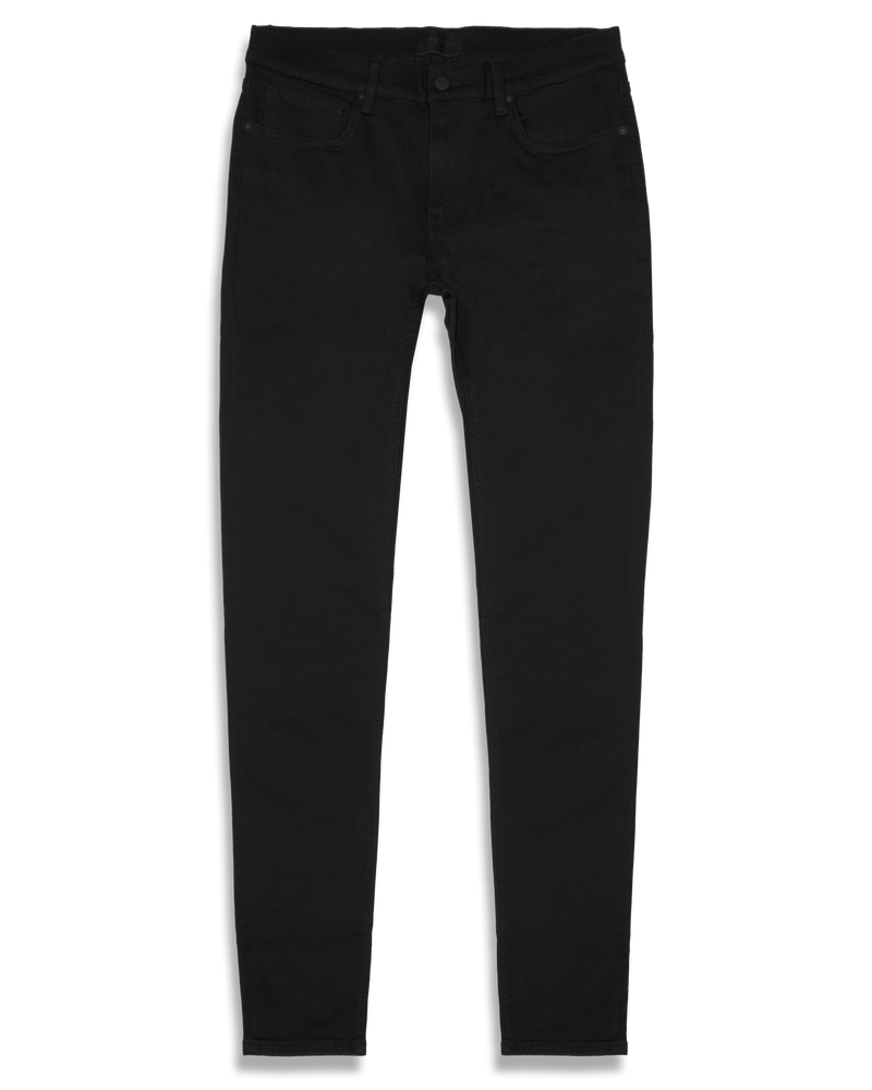 Men's Skinny Jeans in Stretch Jet Black-flat lay (front)