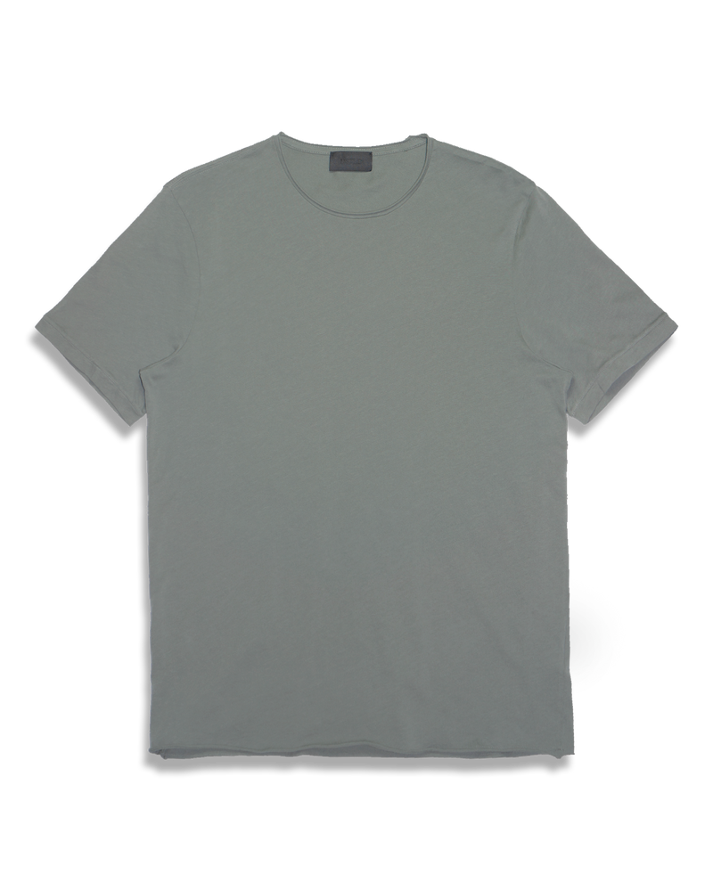 Men's Sueded Modern Crew Tee in Olive-flat lay (front)