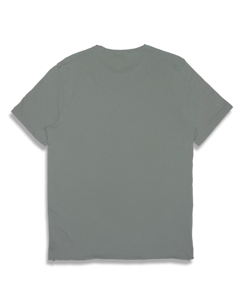 Men's Sueded Modern Crew Tee in Olive-flat lay (back)