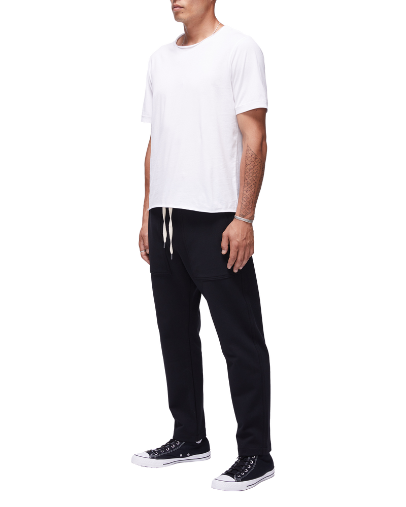 Men's Sueded Modern Crew Tee in White-full view (side)