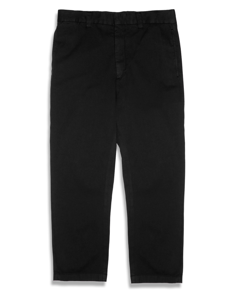 Men's Cropped Workwear Chino in Black-flay lay (front)