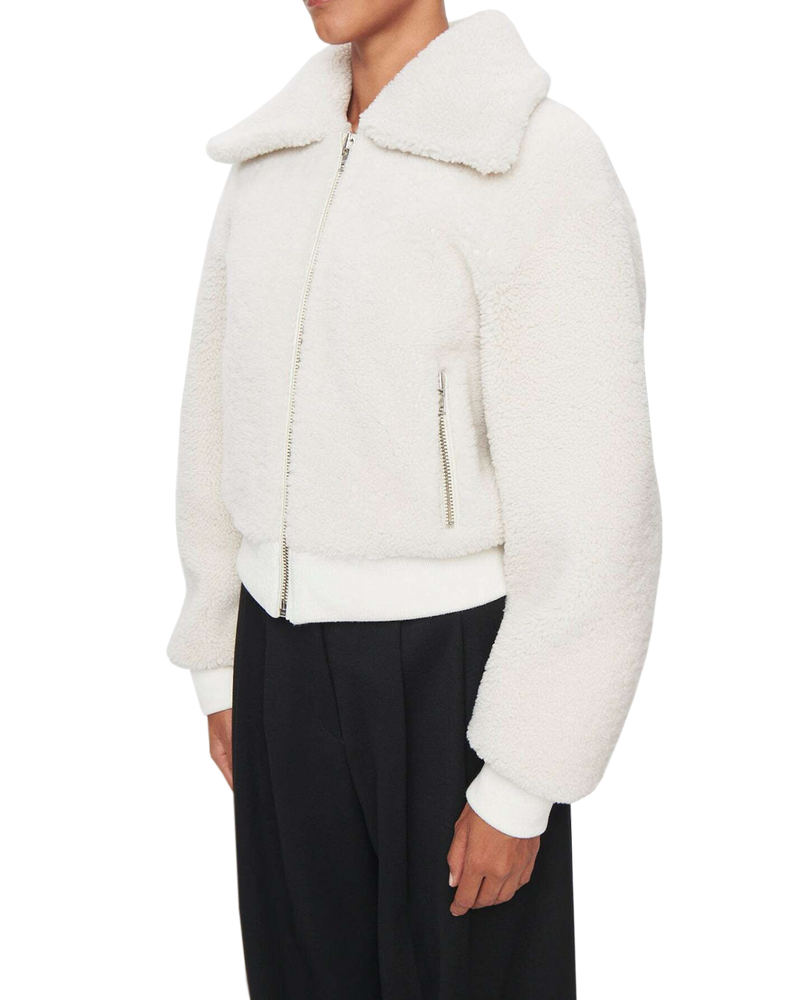 Women's Shearling Jacket in White