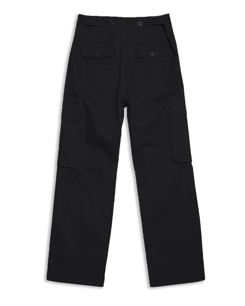 Women's Cargo Pant in Black-flat lay (back)