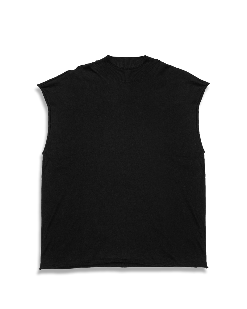Unisex Muscle Tee in Black-flat lay (front)