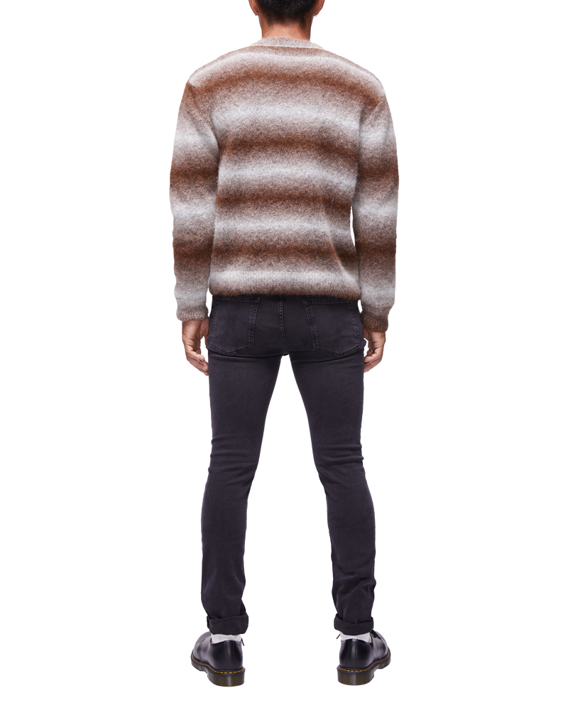 Unisex Crewneck Space Dye Sweater in Chocolate-back (man)