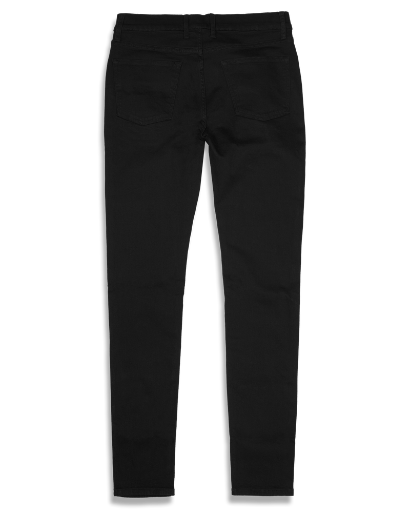 Men's Skinny Jeans in Stretch Jet Black-flat lay (back)