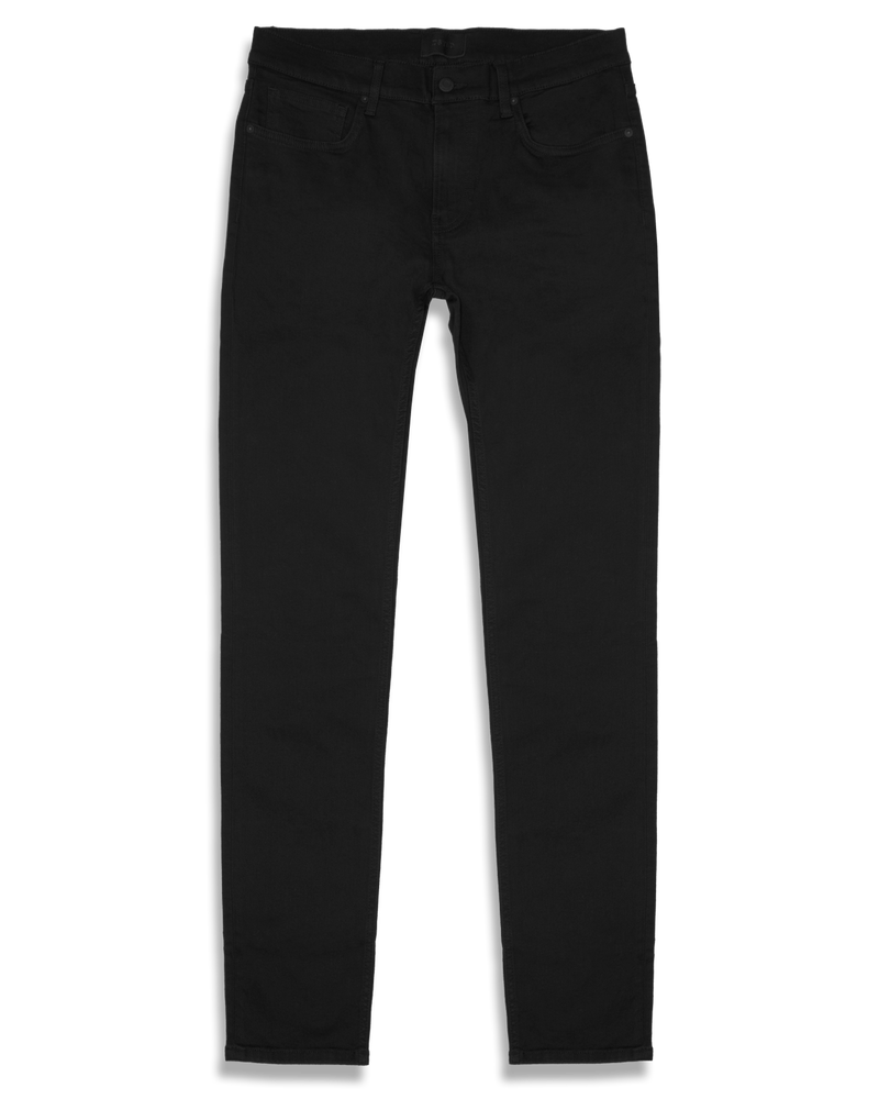 Men's Skinny Slim Jeans in Stretch Jet Black-flat lay (front)