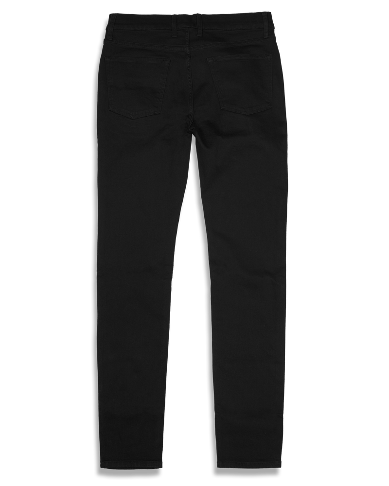 Men's Skinny Slim Jeans in Stretch Jet Black-flat lay (back)