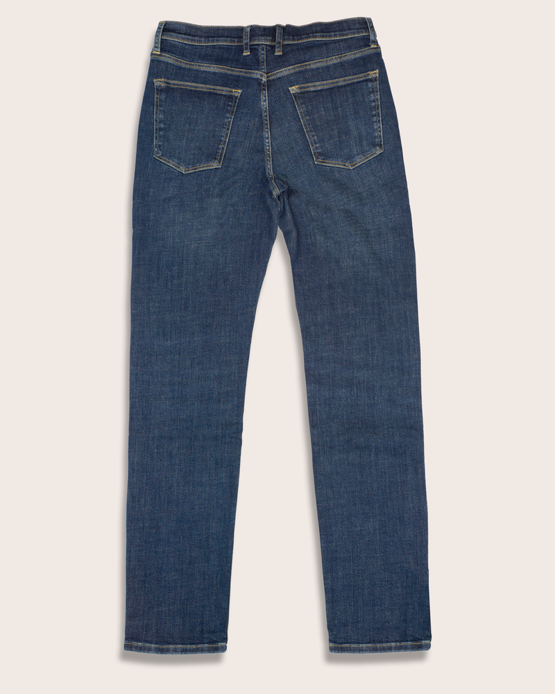 Men's Slim Jeans in Dark Worn-flat lay (back)