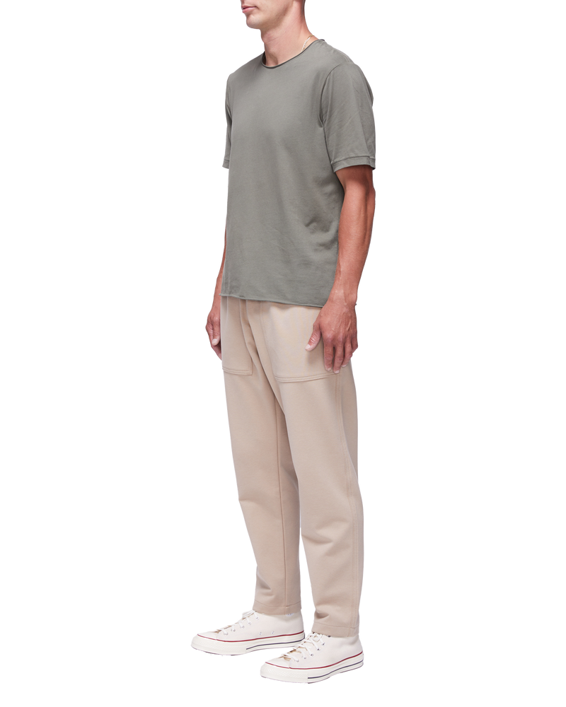 Men's Sueded Modern Crew Tee in Olive-full view side