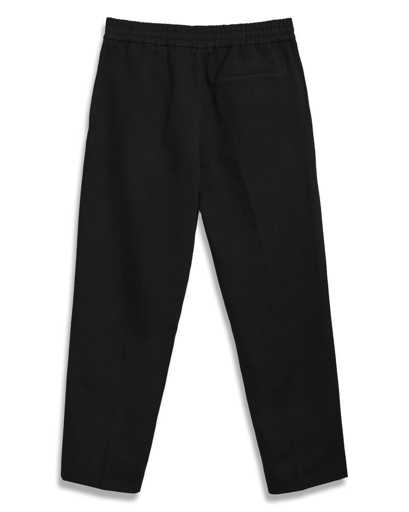 Men's Cotton Linen Pant in Black-flat lay (back)