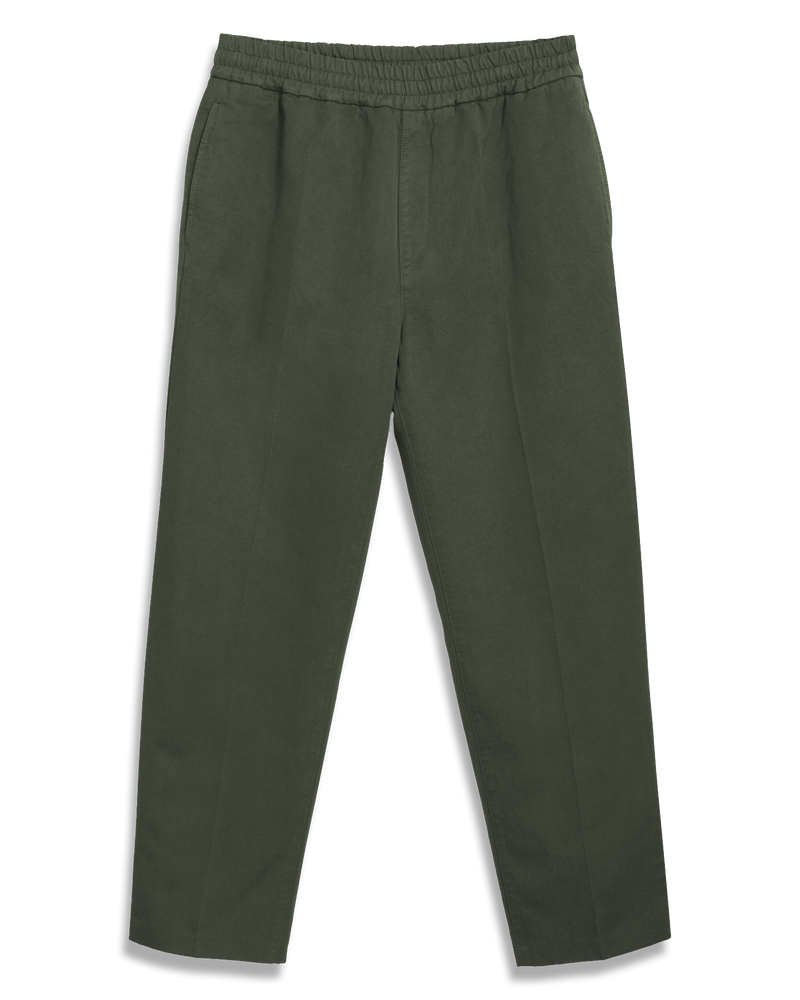 Men's Cotton Linen Pant in Olive-flat lay (front)