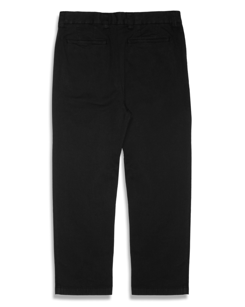 Men's Cropped Workwear Chino in Black-flat lay (back)