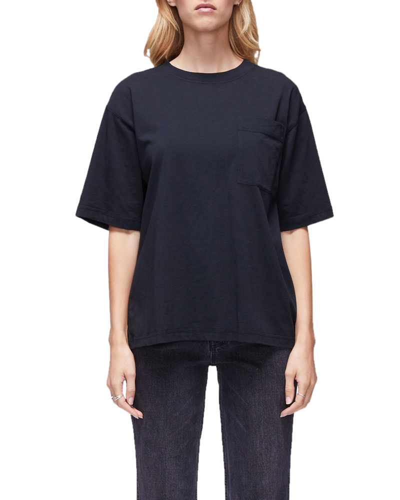 Women's Relaxed Tee in Black Beauty-full view 3/4 front