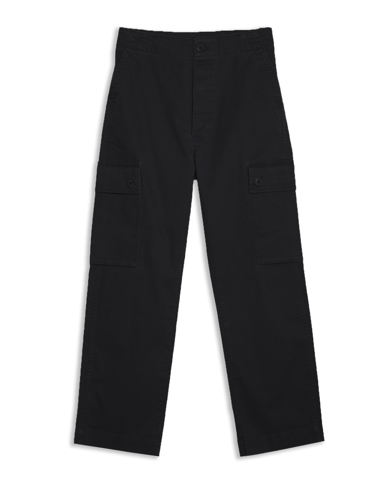Women's Cargo Pant in Black-flat lay (front)